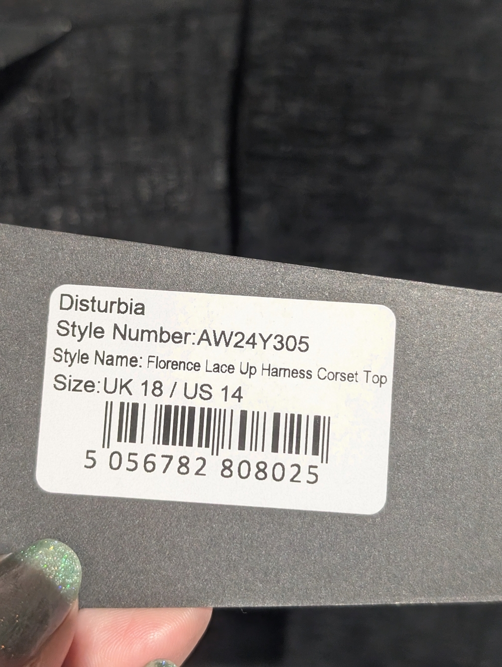 disturbia florence lace up harness corset top sz 14 - Picture 2 of 6